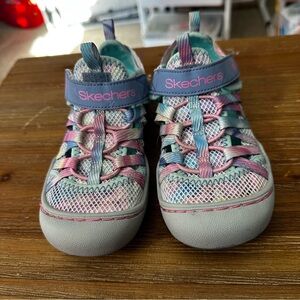 Sketchers little girls size 12 sandals . Used .